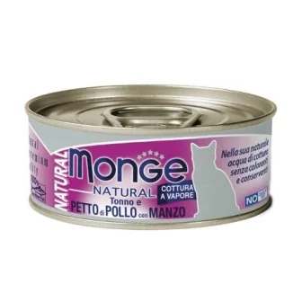 Monge Natural al vapore (tonno e petto di pollo con manzo)