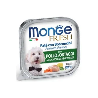 Monge Fresh paté e bocconcini con pollo e ortaggi