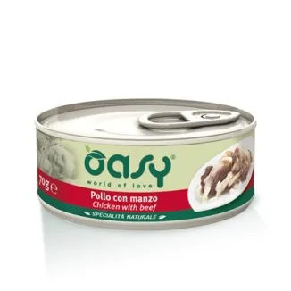Oasy per gatti al pollo con manzo