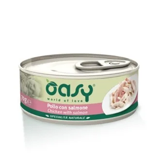 Oasy per gatti al pollo con salmone