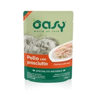 Oasy per gatti bustine al pollo con prosciutto