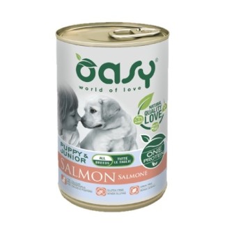 Oasy Puppy e Junior One Protein umido al salmone