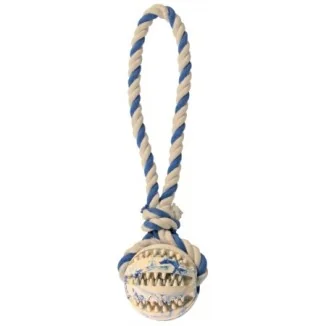 Trixie Denta Fun Corda gioco con palla in gomma naturale