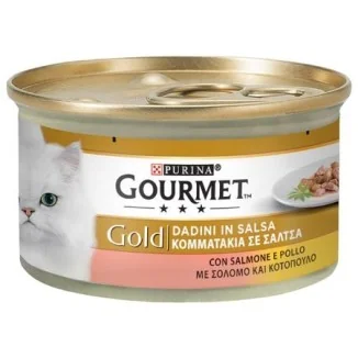 Purina Gourmet Gold dadini in salsa con salmone e pollo