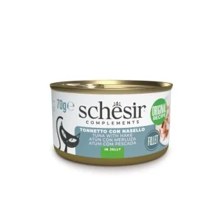 Schesir Complements umido filetti in jelly per gatti (Tonnetto e nasello)