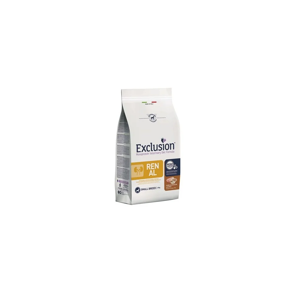 ExclusionExclusion Diet Renal Small Breed maiale, sorgo e riso