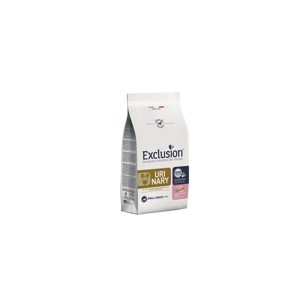 ExclusionExclusion Diet Urinary Small Breed maiale, sorgo e riso