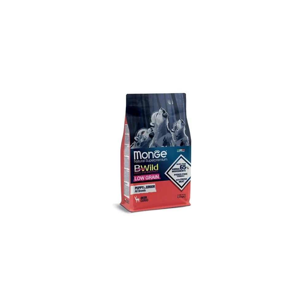 MongeMonge BWild Low Grain Puppy & Junior (cervo)