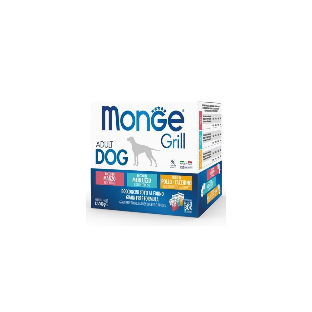 MongeMonge Grill Multipack Dog (manzo, merluzzo, pollo, tacchino)