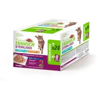 Natural Trainer Sterilised bocconcini multipack (merluzzo e tacchino)