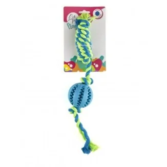Leopet Playtime palla in gomma con corda