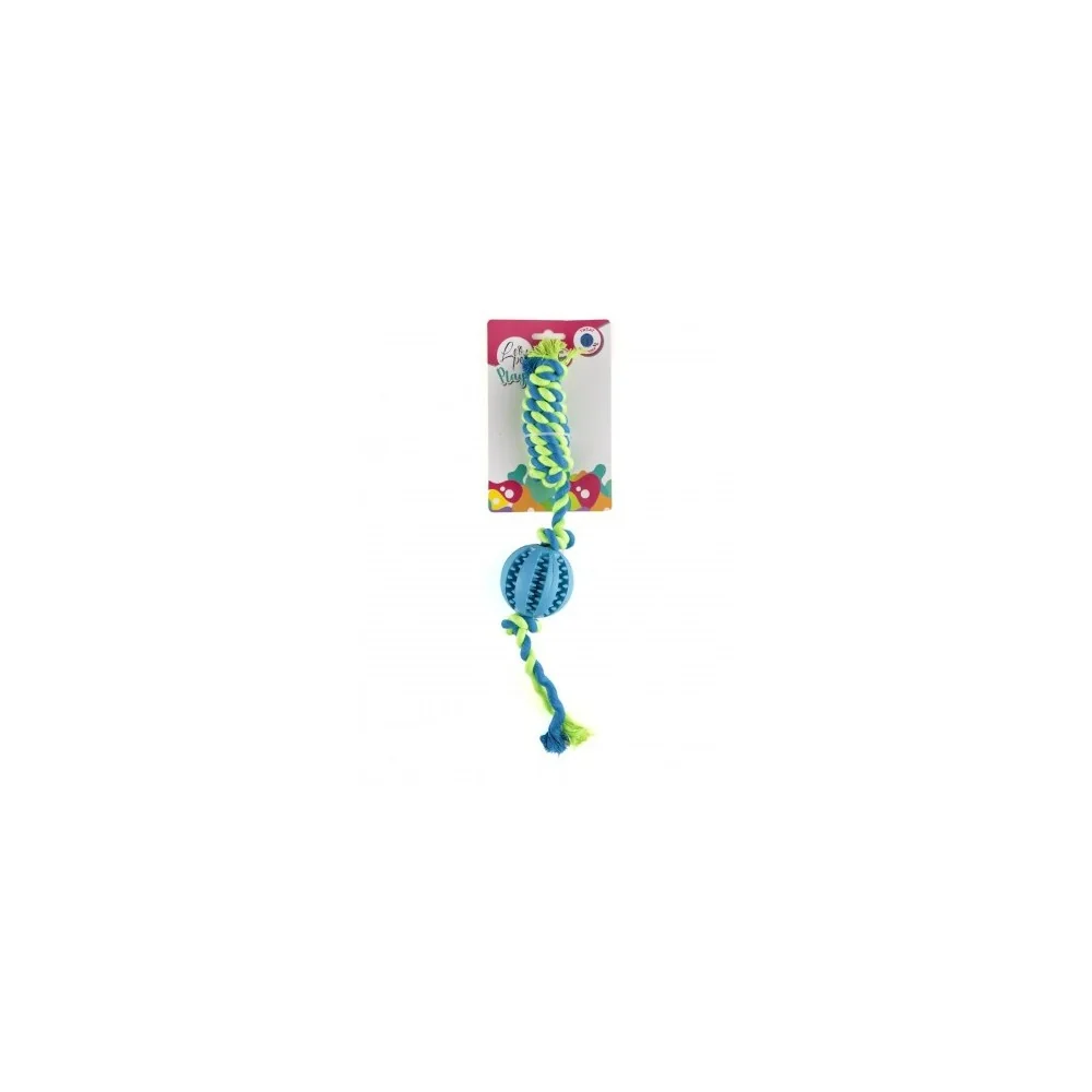 Leopet Playtime palla in gomma con corda