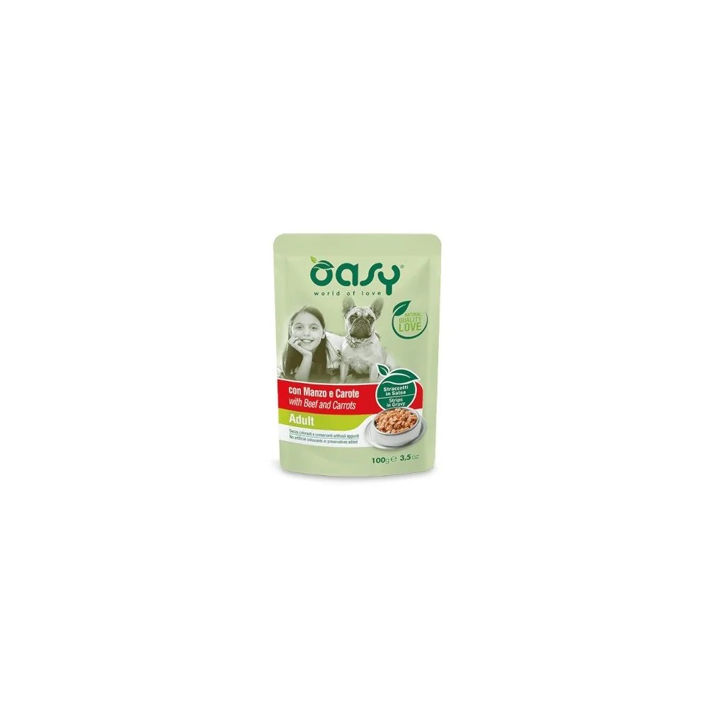 OasyOasy Straccetti in salsa Adult Dog con manzo e carote