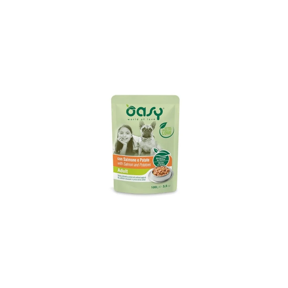 OasyOasy Straccetti in salsa Adult Dog con salmone e patate