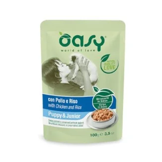 Oasy Straccetti in salsa Puppy & Junior con pollo e riso
