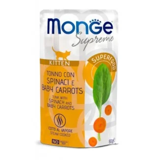 Monge Supreme Kitten (tonno con spinaci e baby carrots)