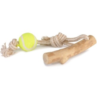 Camon Gioco con corda annodata con legno di caffè e palla da tennis