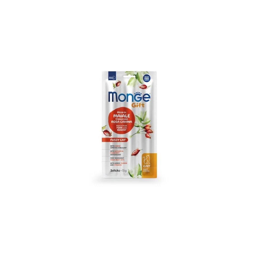MongeMonge Gift Soft Sticks cat (maiale con rosa canina)