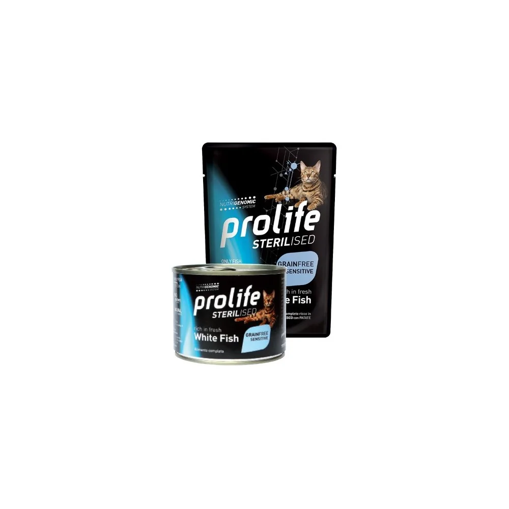 ProlifeProlife Sterilised Grain Free Adult Sensitive Cat umido (pesce bianco)