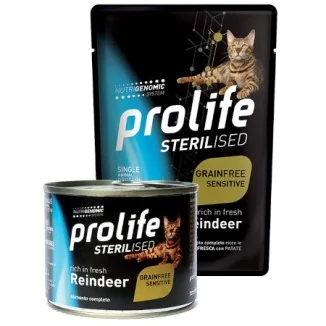 Prolife Sterilised Grain Free Adult Sensitive Cat umido (renna)