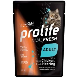 Prolife Dual Fresh Adult Cat umido (pollo e aringa)
