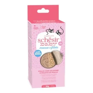 Schesir Baby Mousse e Filetti (pollo con salmone e fegato)