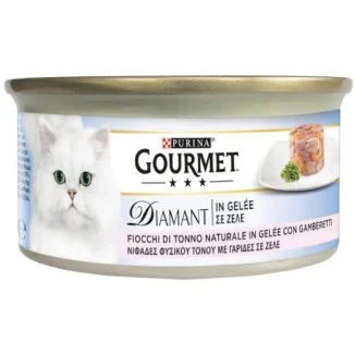 Purina Gourmet Diamant Gatto Fiocchi di Tonno Naturale con Gamberetti