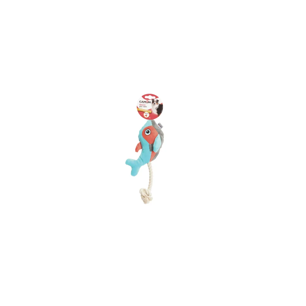 CamonCamon Pesce in peluche con corda e squeaker