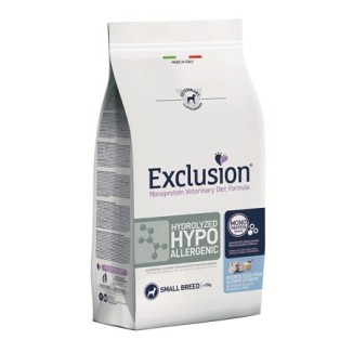Exclusion Diet Hydrolyzed Hypoallergenic Small Breed pesce e amido di mais