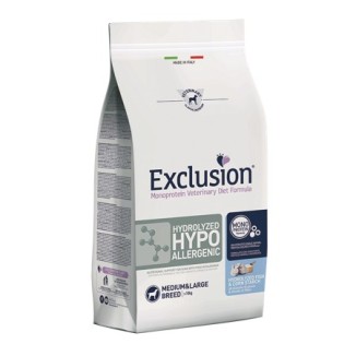 Exclusion Diet Hydrolyzed Hypoallergenic M/L Breed pesce e amido di mais