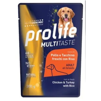 Prolife Multitaste Adult dog (pollo e tacchino con riso)