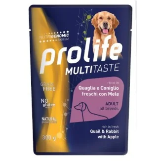 Prolife Multitaste Adult dog (quaglia e coniglio con mele)