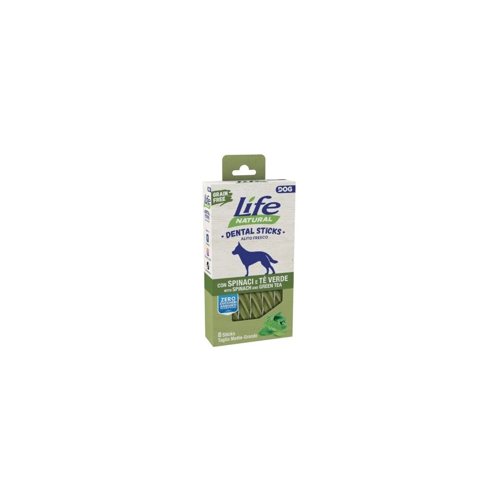 Life PetLife Pet Natural Dental Sticks medium/large (spinaci e tè verde)