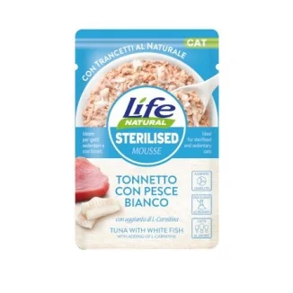 Life Pet Natural sterilised mousse in bustina (tonnetto con pesce bianco)