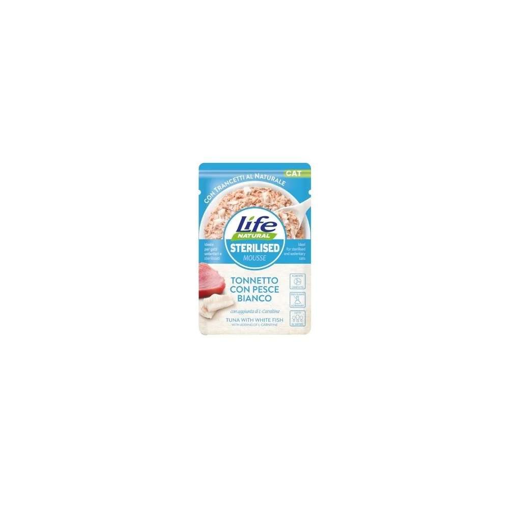 Life PetLife Pet Natural sterilised mousse in bustina (tonnetto con pesce bianco)