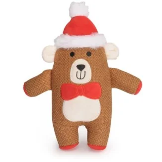 Camon Gioco Natalizio per Cani (Orsetto con Cappello in Peluche)