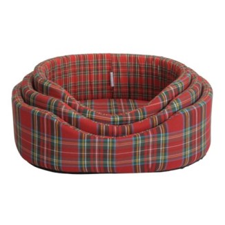 Camon cuccia ovale Scozzese Rosso