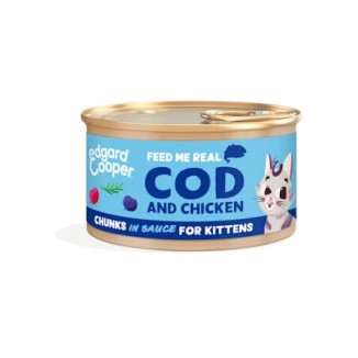 Edgard & Cooper Bocconcini per gattini (Merluzzo e Pollo in salsa)