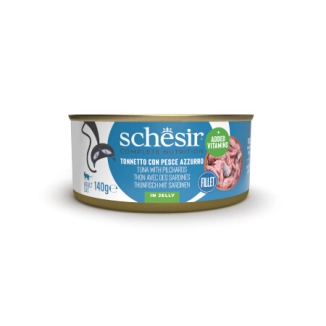 Schesir Complete Nutrition filetti in jelly in lattina per gatti (Tonnetto con pesce azzurro)