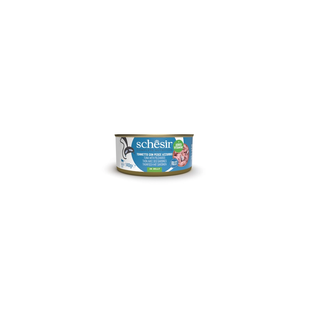 Schesir Complete Nutrition filetti in jelly in lattina per gatti (Tonnetto con pesce azzurro)