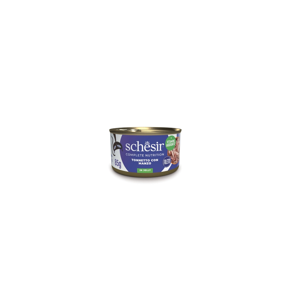 SchesirSchesir Complete Nutrition filetti in jelly in lattina per gatti (Tonnetto con manzo)