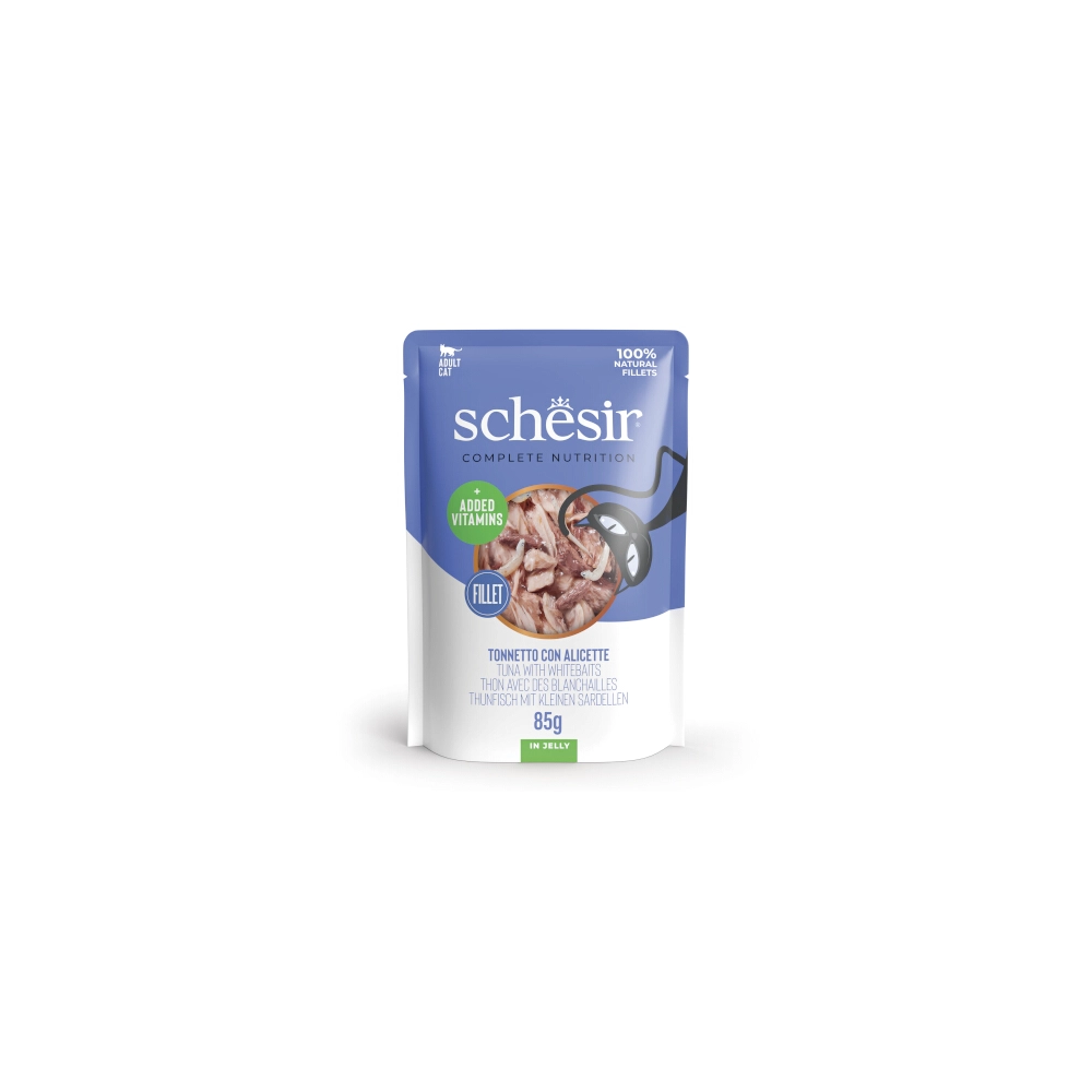 SchesirSchesir Complete Nutrition filetti in jelly in bustina per gatti (Tonnetto con alicette)