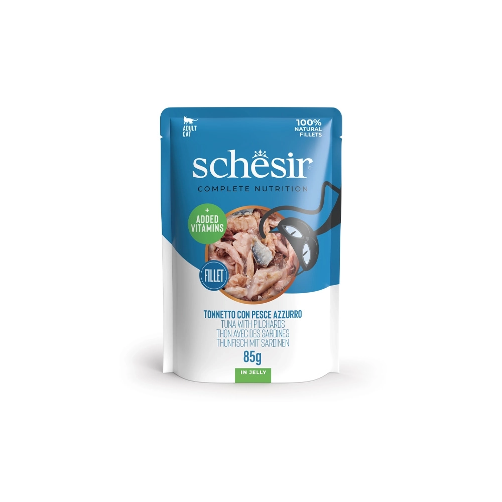 SchesirSchesir Complete Nutrition filetti in jelly in lattina per gatti (Tonnetto con pesce azzurro)