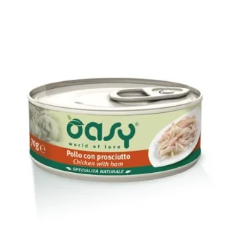 Oasy per gatti al pollo con prosciutto