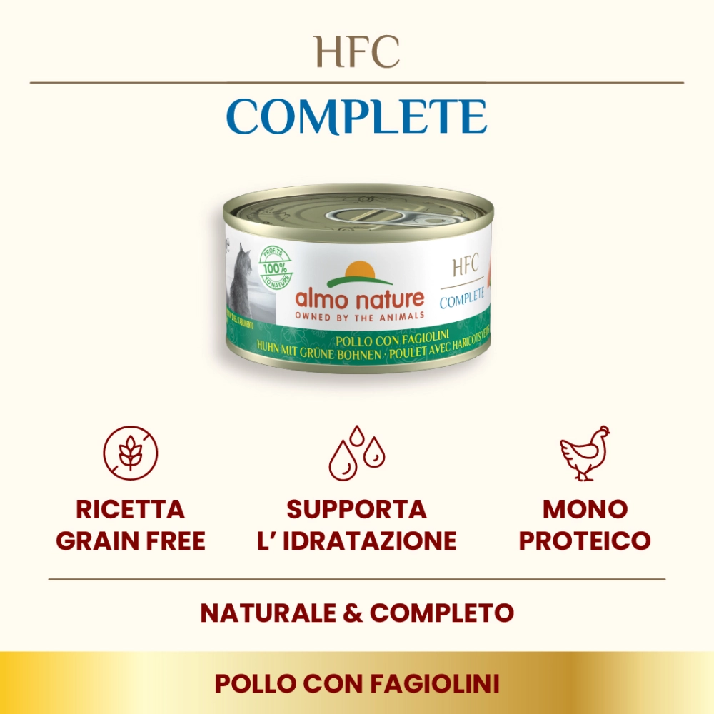 Almo NatureAlmo Nature HFC Complete per gatti (pollo con fagiolini)