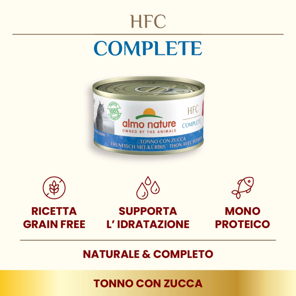 Almo NatureAlmo Nature HFC Complete per gatti (tonno con zucca)