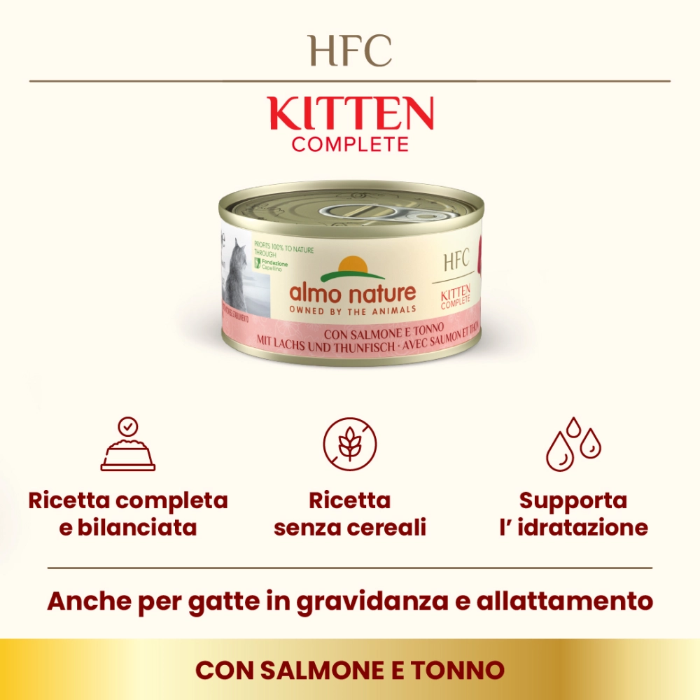 Almo NatureAlmo Nature HFC Kitten (salmone e tonno)