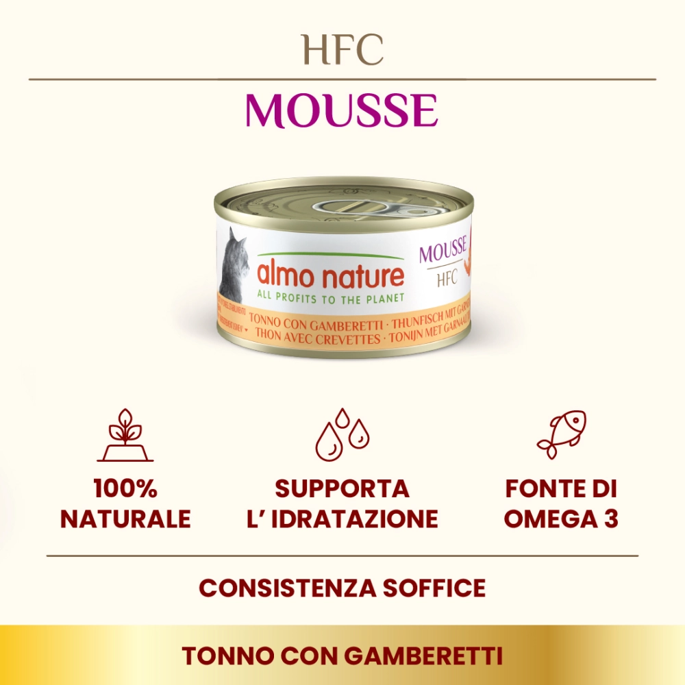 Almo NatureAlmo Nature HFC Natural Mousse (tonno con gamberetti)