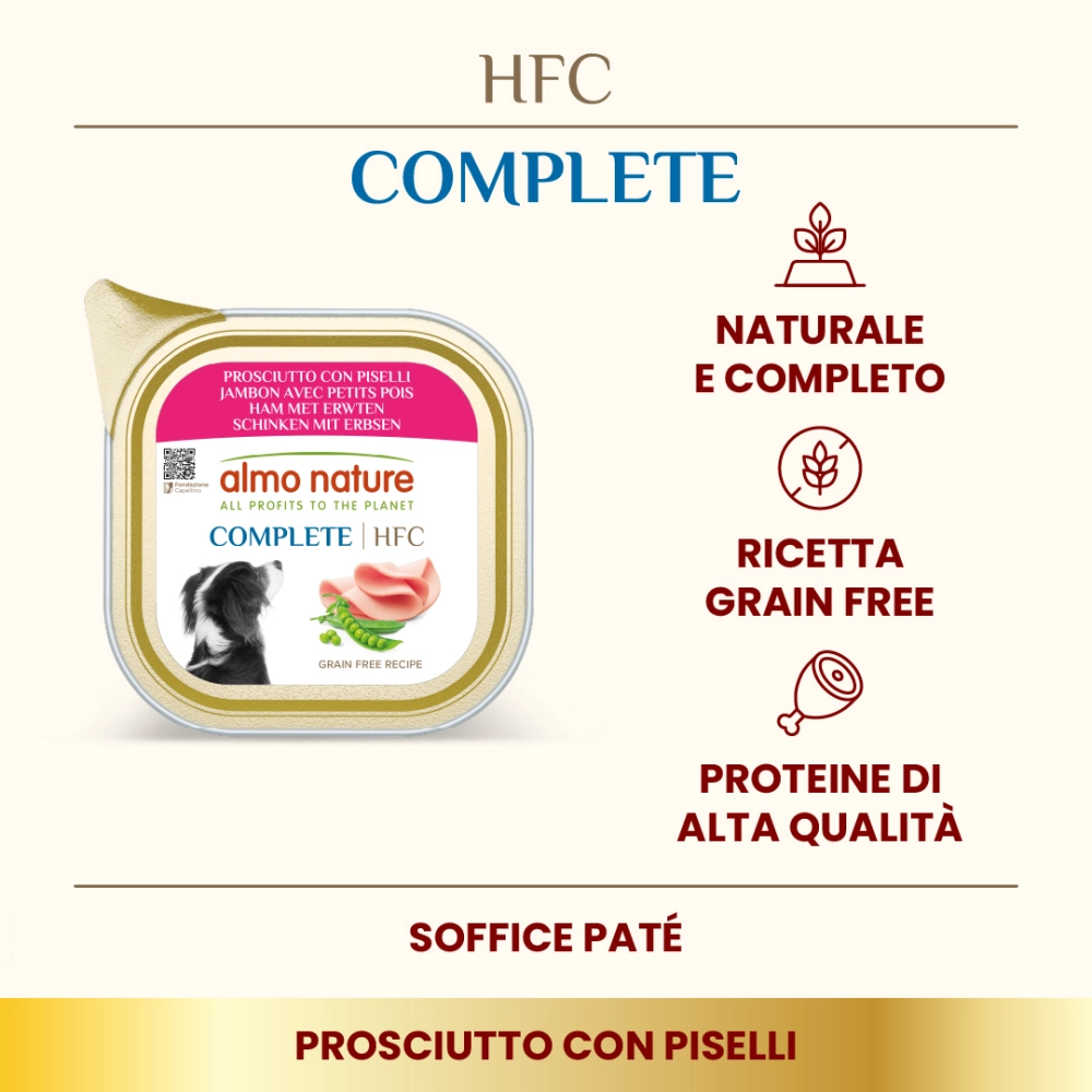 Almo NatureAlmo Nature HFC Complete per cani (prosciutto con piselli)
