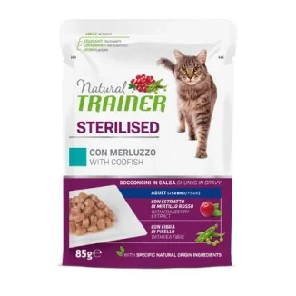 Natural Trainer Sterilised bocconcini in salsa con merluzzo